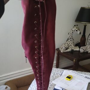 Breckelles Maroon Suede Boots